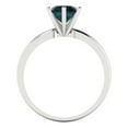 thumbnail image 4 of 1 ct Round Cut Natural London Blue Topaz Solitaire 18K White Gold Womens Engagement Ring, 4 of 5