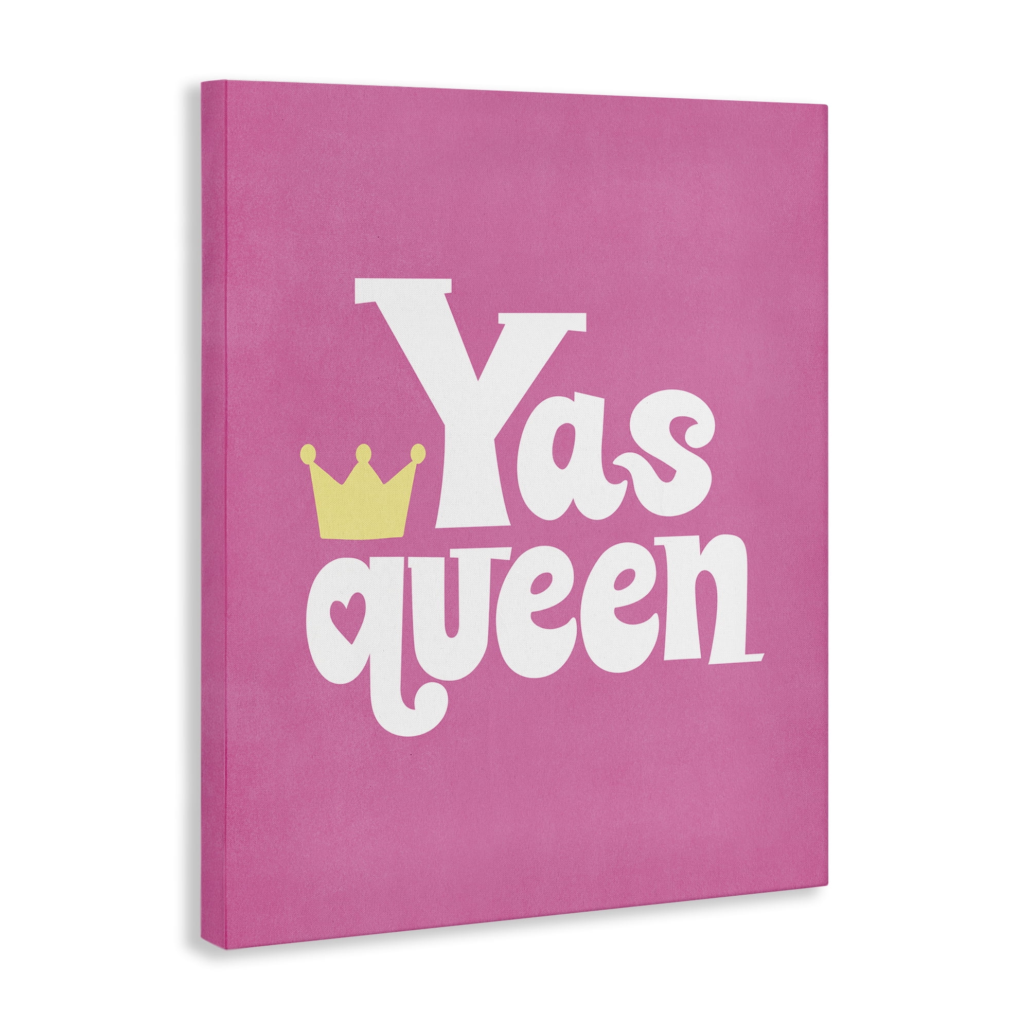 Stupell Industries Yas Queen with Crown Text & Numbers Painting Wrapped Canvas Art Print Wall Art, 30 x 40
