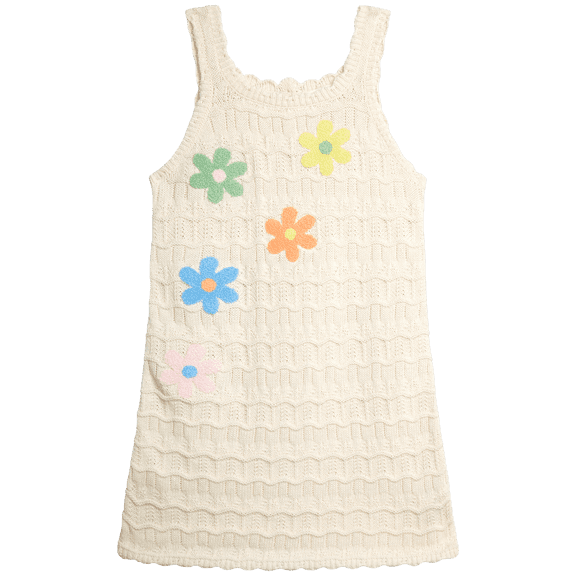 Jessica Simpson Girls' Crochet Dress with Floral Applique, Sizes 4-16