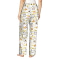 thumbnail image 3 of Uemuo Rabbit And Milk Tea Pattern Women's Wide Leg Palazzo Lounge Pants with Pockets Light Weight Loose Comfy Casual Pajama Pants-, 3 of 9