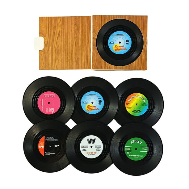 Posavasos de vinilo para bebidas: protección para la mesa que evita daños en los muebles (6 unidades de vinilo)