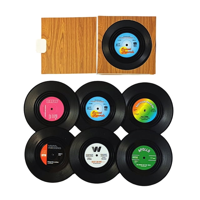 Posavasos de vinilo para bebidas: protección para la mesa que evita daños en los muebles (6 unidades de vinilo)