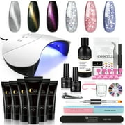 Coscelia 36W Nail Lamp 6 Colors Cat Eye Nail Extension Gel Kit with Magnetic Nail Stick 150ml Slip Solution