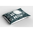 thumbnail image 2 of Ambesonne I Love You Pillow Sham 2 Pack, Universe Wish Floral, 36"x20", Dark Petrol Blue White, 2 of 3