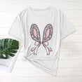 thumbnail image 2 of Plebaso T-Shirts Graphiques de Pâques pour Femmes à Manches Courtes, T-Shirts Imprimés pour Femmes, Décontractés, Amples, d'Extérieur, Hauts Basiques, 2 of 4