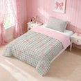 thumbnail image 2 of Erosebridal Pink Plaid Bow Tartan Twin Comforter Sets for Girls, Girly Checkered Preppy Print Bedding Set, Pink Reversible 2-Piece 1 Comforter and 1 Pillowcase, 2 of 6
