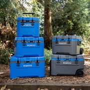 Igloo 52 QT Overland Ice Chest Cooler with Wheels, Gray and Blue