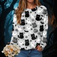 thumbnail image 2 of YDFCWXW Halloween Sweatshirt Women Ghost Shirts Funny Pumpkin Graphic Shirt Spooky Season Crewneck Pullover Long Sleeve Tops 2025 Light Gray, XXL, 2 of 4
