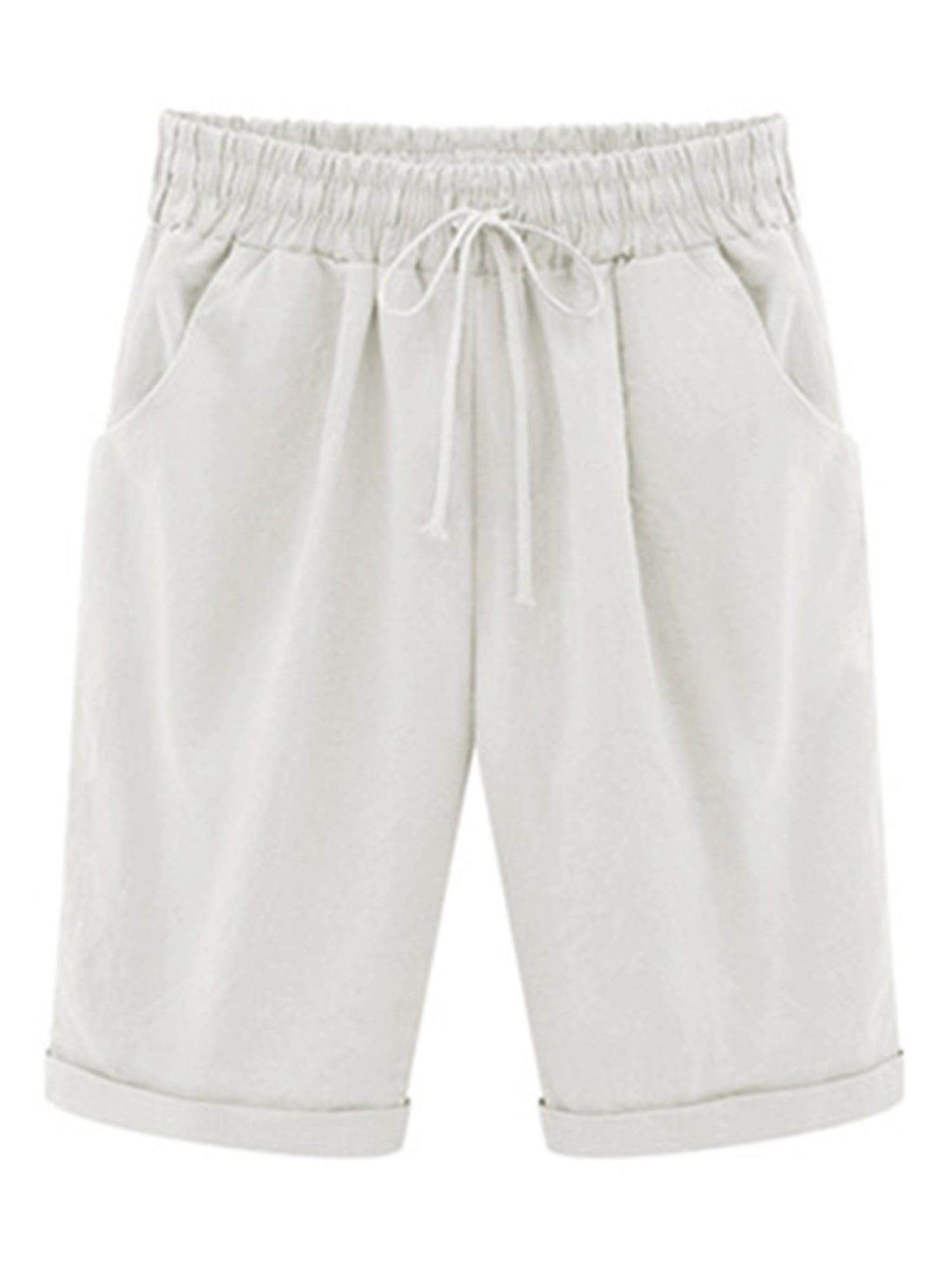 womens elastic waist bermuda shorts