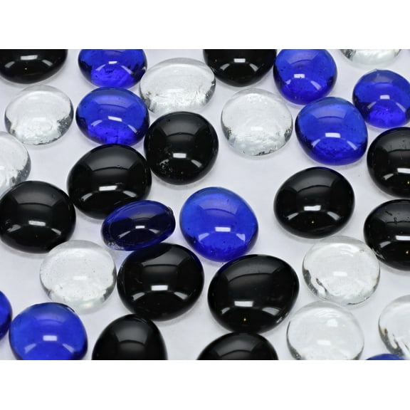 WE Games Glass Mancala Stones in Blue, Black, and Clear