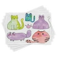thumbnail image 1 of Ambesonne Kitten Place Mats Set of 4, Cats in Watercolor Style, Standard Size, Multicolor, 1 of 6