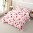 thumbnail image 3 of Erosebridal Kawaii Red Cherry Quilt Full for Girls,Cartoon Floral Bow Knot Full Bedspread Sets Teens, 3 of 7