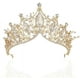 thumbnail image 2 of Corona de reina barroca, tiaras y coronas de princesa doradas, tiara y corona de boda para coronas de novia para mujeres, adultos y niñas, graduación, cumpleaños, Halloween, 2 of 4
