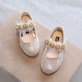 thumbnail image 3 of Ketyyh-chn99 Girls Sandals Toddler Shoes Girls Heels Dress Shoes Flower Girl Sandals Wedding Party Princess Shoes for Toddler Little Kid Big Kid Beige,11.5, 3 of 5