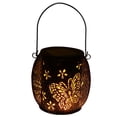 thumbnail image 4 of yeacher Solar-Powered Iron Garden Lantern with Hanging Chain - Butterfly Design, IP65 Waterproof, 8-10H Auto On/Off, Warm LED Light for Outdoor Decoration, 4 of 7