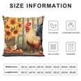 thumbnail image 5 of Pratyus Rooster Sunflowers Folk Art Modern Farmhouse Rustic Decorative Pillow Cases Short Plush 1PC 18x18in, 5 of 5