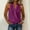 Purple, variant on FDGIU Women's Halter Wrap V Neck Sleeveless Tank Top, Solid Cotton Linen Woven Side Drawstring Ruched Cropped Casual Blouse