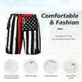 thumbnail image 4 of Kdxio Firefighters Usa Flag Print Men'S Swim Trunks With Compression Liner 7 Inch Inseam Quick Dry Swim Shorts, 4 of 7