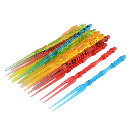- Household Birthday Party Plastic Food Cake Fruit Forks Picker Multicolour 20pcs