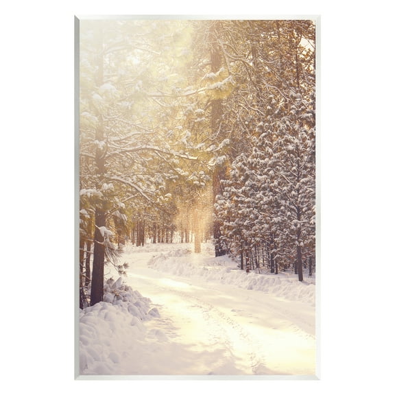 Stupell Industries Snowy Winter Path Nature Photography Unframed Art Print Wall Art, 10 x 15