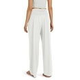 thumbnail image 3 of Edvintorg Womens Wide Leg Lounge Pants Casual Loose Yoga Sweatpants Women's Solid Elastic Waist Loose Fit Long Pants with Pockets White S, 3 of 6