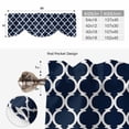 thumbnail image 5 of Navy Blue Morocco Pattern Tie Up Valance Curtains for Windows, Kitchen Curtains Window Shades, White Moroccan Geometric Art Light Filtering Roman Curtain Valances for Bedroom/Bathroom/Cafe 42"x12", 5 of 9