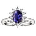 thumbnail image 2 of Star K � Classic Oval 7x5 Lady Diana Halo Genuine Iolite Ring, 2 of 9