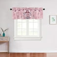 thumbnail image 5 of Pink Christmas Garland Window Valance for Kitchen Living Room, Pink Snowflake Jingle Balls Window Curtain for Bedroom Bathroom, Pink Window Valance Rod Pocket Window Treatment, 54" W x 18" L, 5 of 6