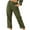 Olive Green, variant on Babysbule Long Pants for Women Ladies Casual Solid Color Pockets Buttons Elastic Waist Comfortable Straight Pants