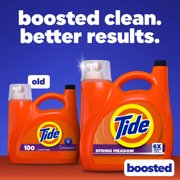 Tide Laundry Detergent Liquid with 6X Boosted Cleaning Power, Spring Meadow Scent, 125 fl oz, 100 Loads
