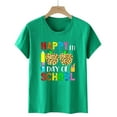 thumbnail image 5 of IROINNID Women's Happy 100th Day Of School Printed T-shirt Short Sleeve Casual Tops, 5 of 7