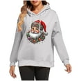 thumbnail image 2 of HOMBOM Christmas Sweatshirts for Womens Xmas Holiday Fleece Linend Pullover Vintage Santa Hoodies Long Sleeve White Gift Womems Shirts, 2 of 7