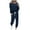 Navy, variant on Sweatsuit Outfits for Women 2 Piece Set Zip Up Sweatsuit Set for Women Petite Women's Solid Color Round Neck Casual Loose Long Sleeve Top and Pants Set