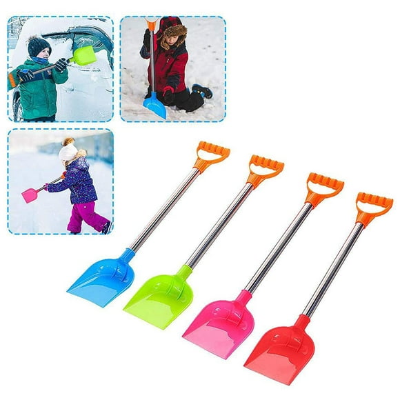 4Pcs Snow Shovel Children Plastic Snow Shovel With Metal Handle Sand Shovel Children's Shovel For Outdoors Beach Snow