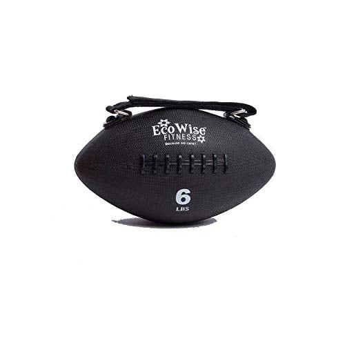 EcoWise Slim Weight Ball - 6 LB (Noir) avec des Points de football, Dia 7.25 "