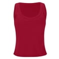 thumbnail image 6 of Lixiuxyad Cami Tank Top High Neck Long Sleeve Built In Bra Tank Top Seamless Slim Fit Camisole For Layering Comfortable Basic Shirt,Red, 6 of 7