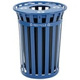 thumbnail image 2 of 36 Gallon Outdoor Steel Recycling Receptacle with Flat Lid, Blue, 2 of 7