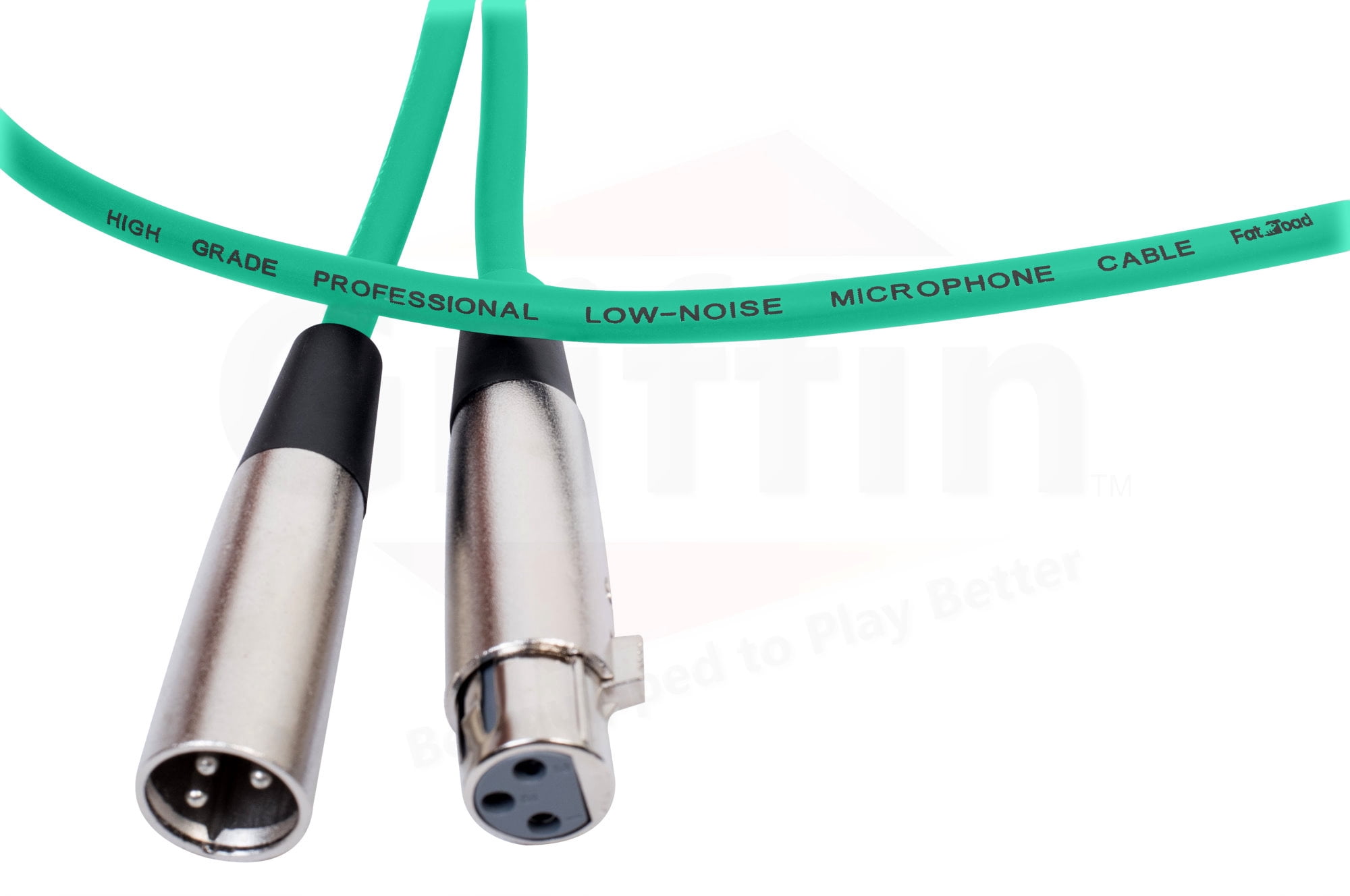 Fat Toad XLR Microphone Cables (4 Pack) - 50 ft Professional Pro Audio Green Mic Cord Patch with Lo-Z Connector - 24 AWG Shielded Wire and Balanced for Impeccable Recording Studio Mixer Gear