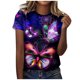 thumbnail image 1 of Moda mujer cuello redondo impresión camisa camisetas manga corta verano camiseta Tops blusa Pompotops hkajfhjk462944, 1 of 5