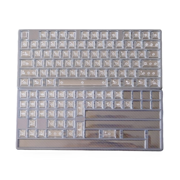 PC Full Transparents Backlits Keyboards Keycaps 114Pcs Original Height Covers for 61 64 68 84 96 980