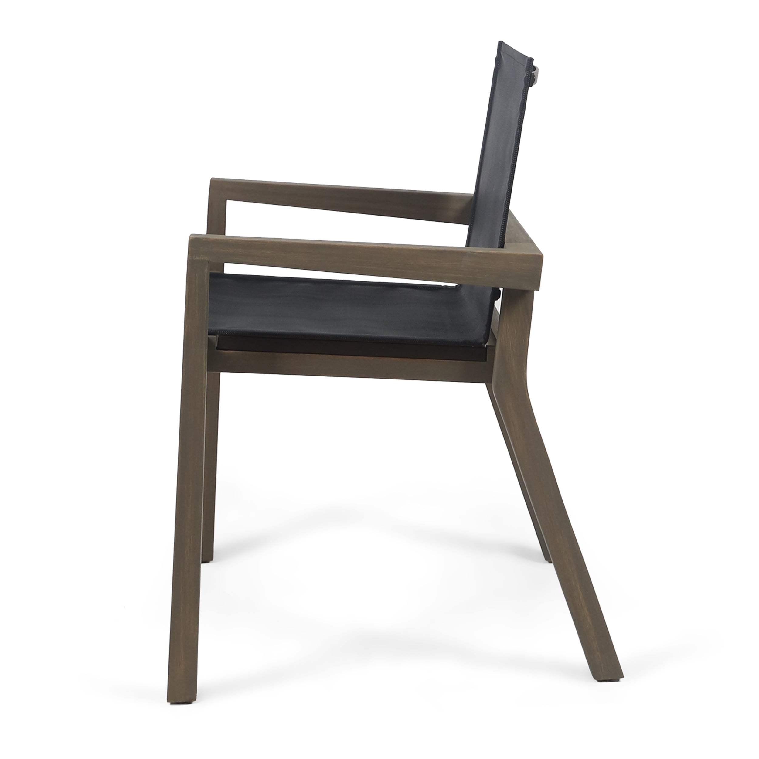 Outdoor Dining Chairs Set of 2 – Solid Wood Frame with Mesh Seat, Weather-Resistant Patio Chairs with Armrests for Backyard or Poolside