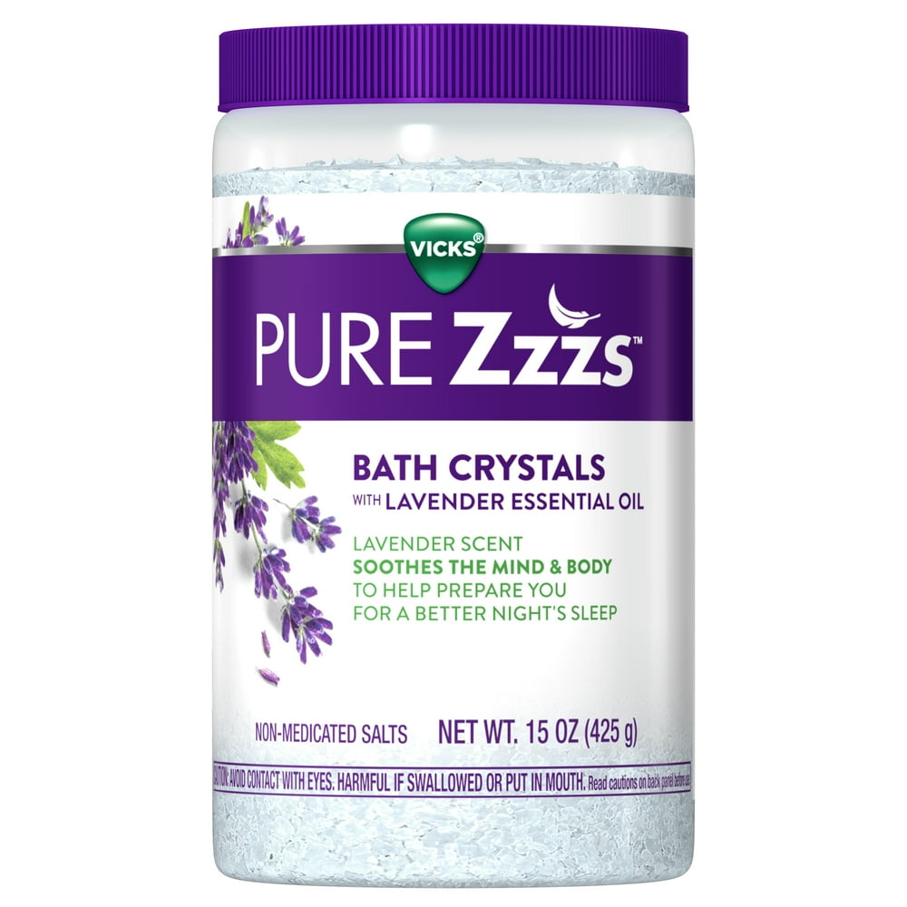 ZzzQuil PURE Zzzs Lavender Scented Bath Crystals, Bath Bomb & Salts