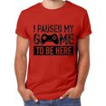 thumbnail image 1 of Men I Paused My Game To Be Here Letter Print Short Sleeve Round Neck Tennis T Shirt Floral Fashion Trend Bottoming, 1 of 2