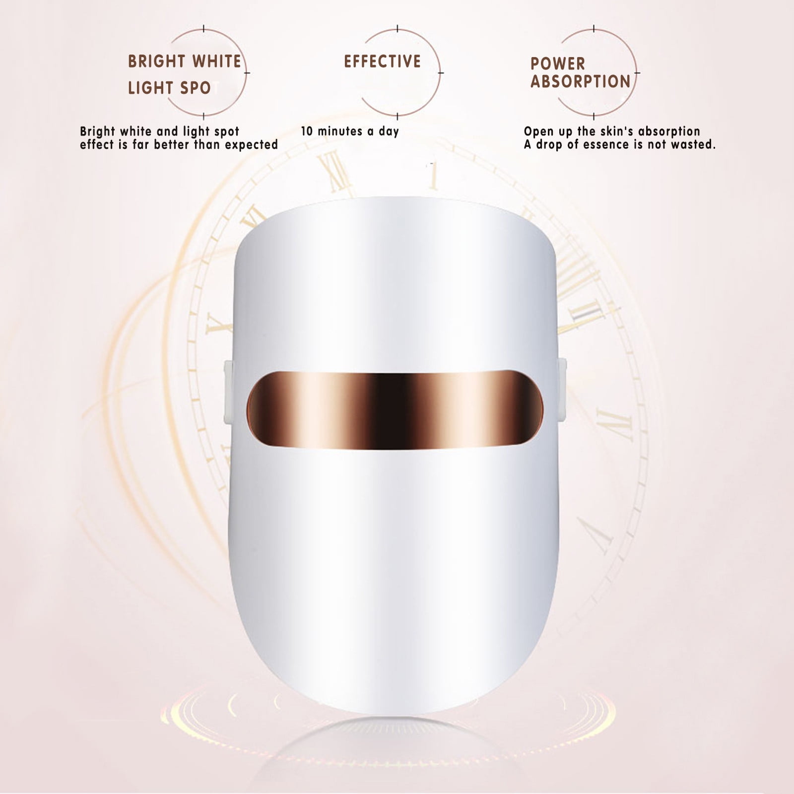 Red Light Therapy for Face,White Light Mask for Anti-Aging and Skin Care at Home,LED Face Mask Light Therapy Adjustable Brightness,USB Charging Light Mask for Skin Brightening and Rejuvenation