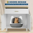 thumbnail image 4 of Juiluna Hidden Cat Litter Box Enclosure Furniture, 31.5'' Wooden Dog Proof Cat Litter Box Enclosure Cabinet with Drawer and 2 Sisal Doors, Corner Kitten Cats Cabinet White, 4 of 9