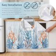 thumbnail image 5 of Coastal Coral Cabinet Curtain 35"Wx35"L,Dustproof Under Sink Skirt with Self Adhesive Tape,Blue Ocean Starfish Turtle Watercolor Cabinet Curtain Cover for Kitchen Sink,Bathroom Vanity,Laundry Room, 5 of 9
