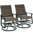 thumbnail image 2 of Resenkos Wicker Rattan Swivel Glider Chairs, High-Back, Steel Frame, Brown Set of 2, Perfect Outdoor Patio Seating,Brown, 2 of 11