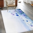 thumbnail image 4 of 4x6 Area Rugs, Blue Flower Non-Skid Rubber Backing Large Rectangle Rugs - Living Room Bedroom Home Office, Modern Pastoral Watercolor Oil Painting Indoor Floor Mat Carpets Washable Rug, 4 of 9