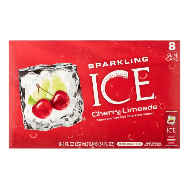 Sparkling Ice Cherry Limeade Healthy Sparkling Ice Naturally Flavored Sparkling Water, Cherry Limeade, 8 Fl