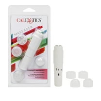 CalExotics Compact WaterPro Travel Discreet Pocket Vibrator with 4 Attachments - White